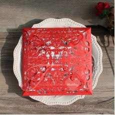 Shimmer Red Laser Cut Wedding Invitations Printed
